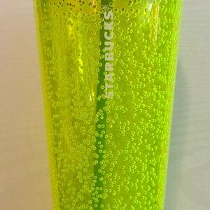 NWT 2023 Starbucks Summer Neon Yellow Bubbleseed 24 oz Venti Tumbler Cold Cup